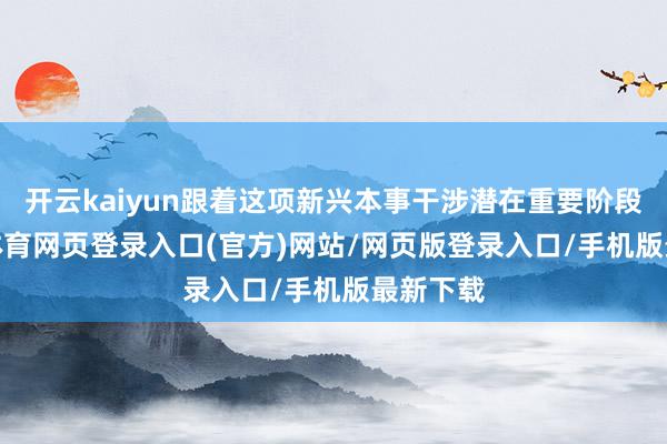 开云kaiyun跟着这项新兴本事干涉潜在重要阶段-kai云体育网页登录入口(官方)网站/网页版登录入口/手机版最新下载