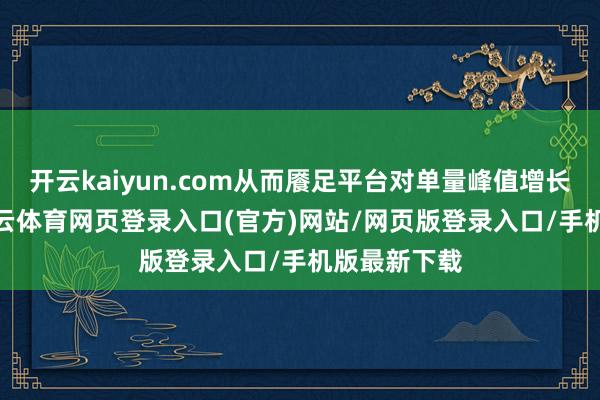 开云kaiyun.com从而餍足平台对单量峰值增长的诉求-kai云体育网页登录入口(官方)网站/网页版登录入口/手机版最新下载